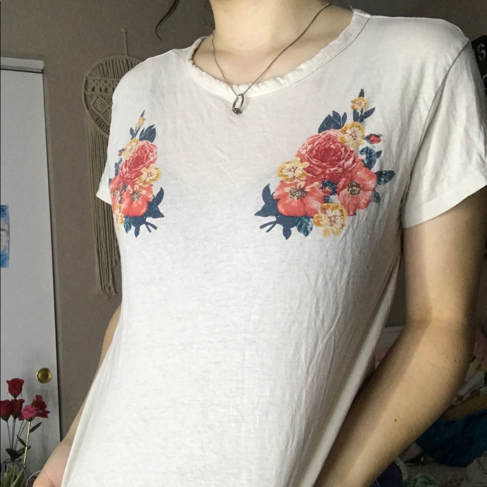 White Flower Crop Top